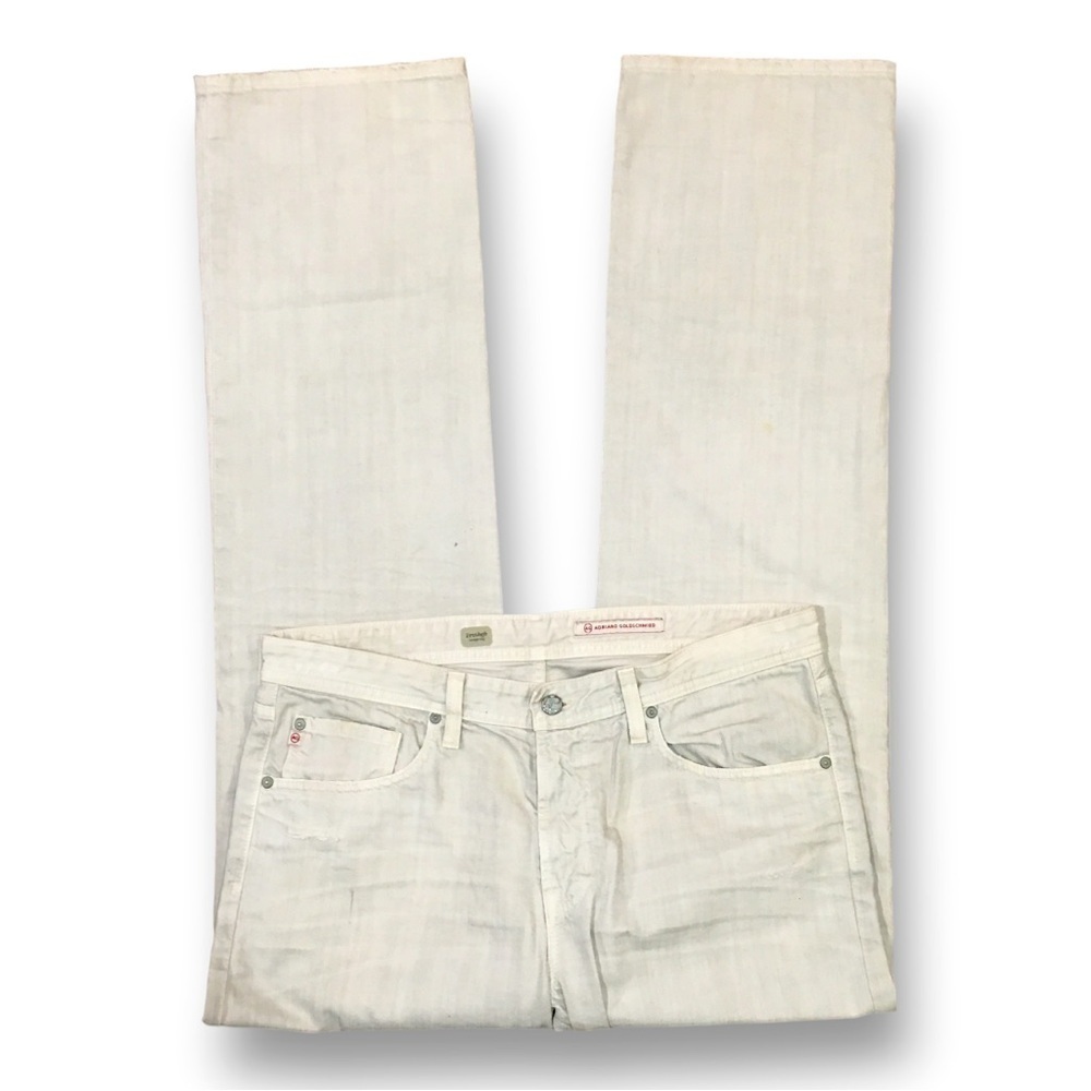 🤍 AG Adriano Goldschmied Protege White Straight Leg Pants Size 36 👖